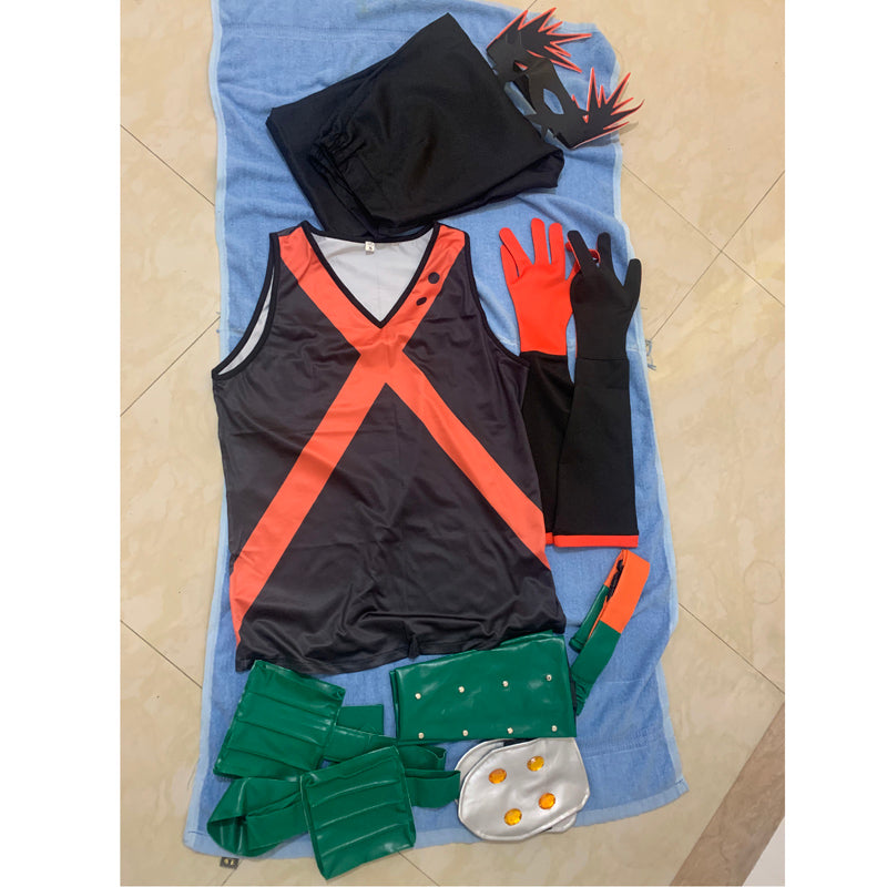 Katsuki Bakugo Hero Costume Kacchan Fighting Outfit Costume Full Set With Props