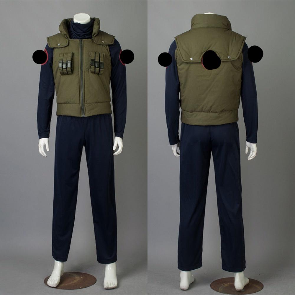Anime Cosplay Hatake Kakashi Costume Uniform With Props 10 pieces Full Set Halloween Costume Outfit