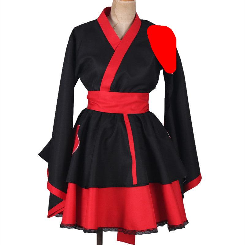 Anime Itachi Uchiha Female Costume Lolita Kimono Dress Girls Women Halloween Costume Outfit