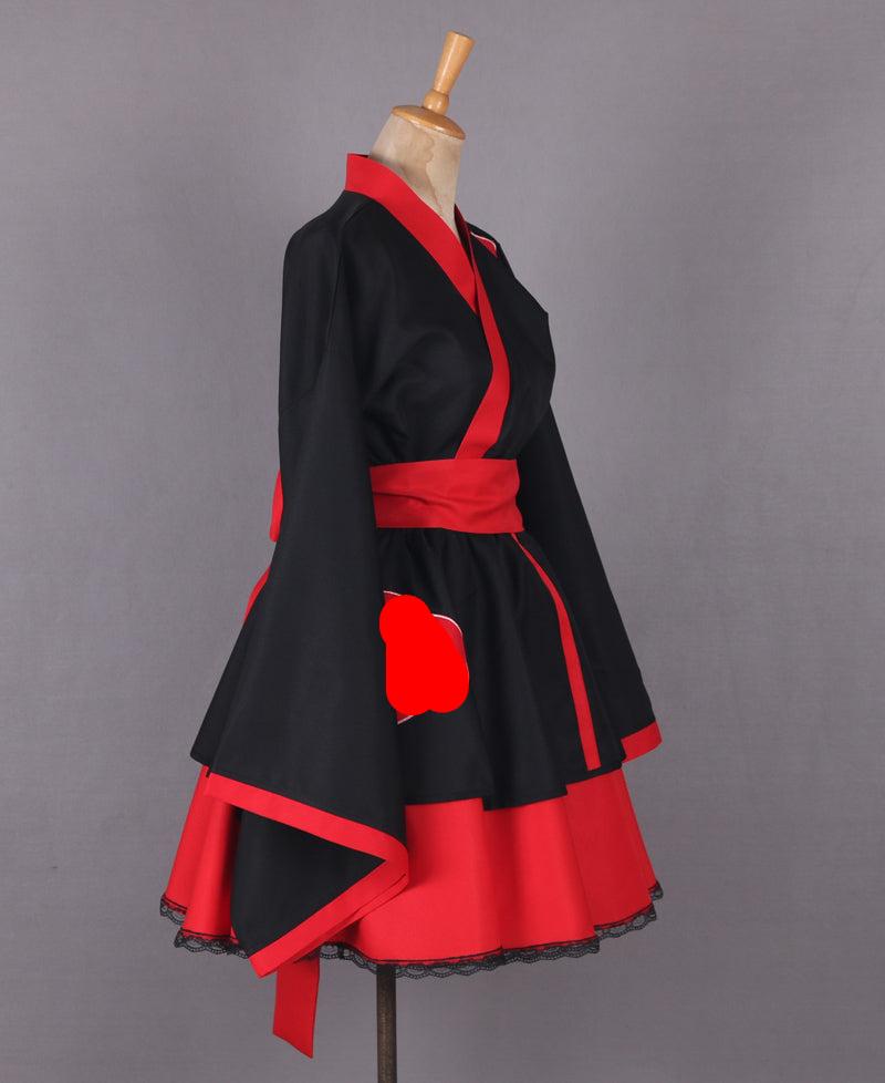 Anime Itachi Uchiha Female Costume Lolita Kimono Dress Girls Women Halloween Costume Outfit