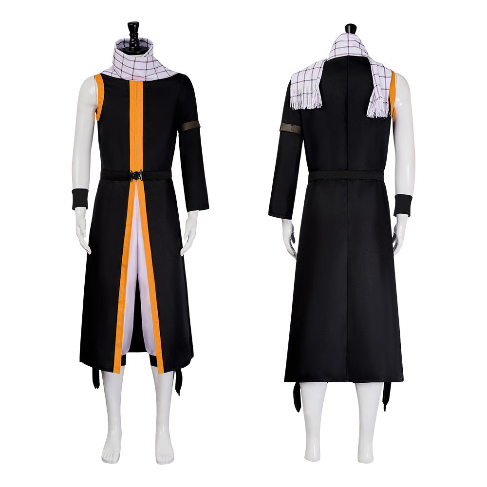 Natsu Dragneel Cosplay Costume With Scarf Whole Set Halloween Costume Black Version