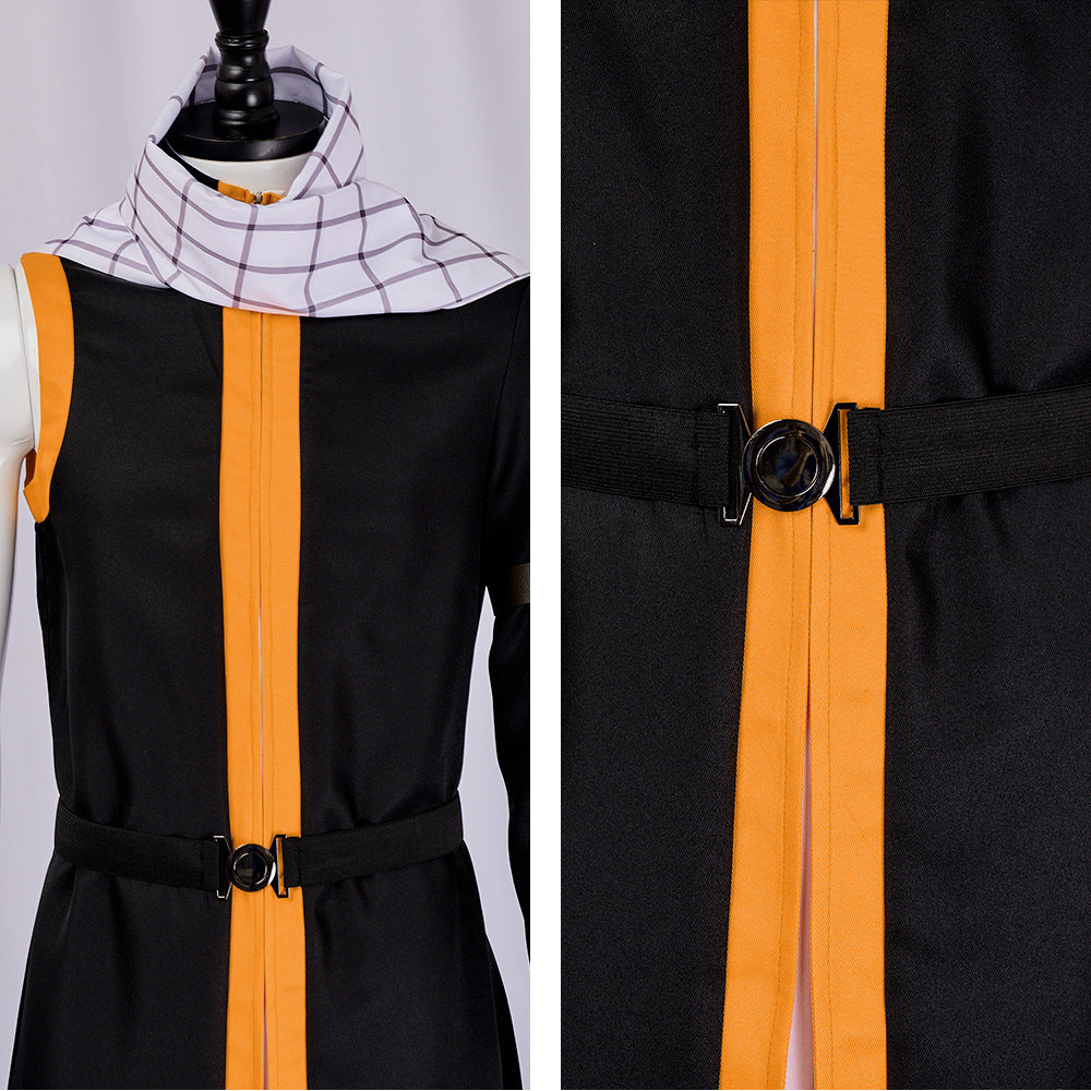 Natsu Dragneel Cosplay Costume With Scarf Whole Set Halloween Costume Black Version