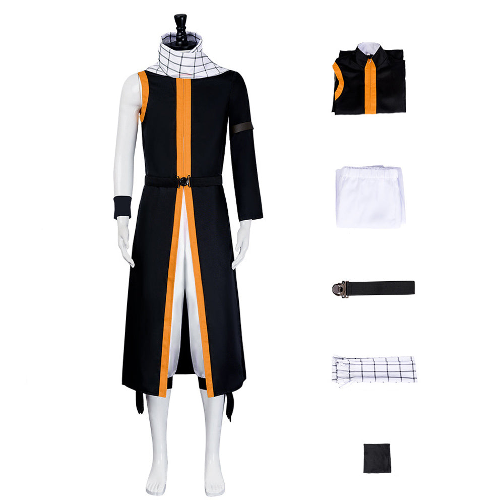 Natsu Dragneel Cosplay Costume With Scarf Whole Set Halloween Costume Black Version