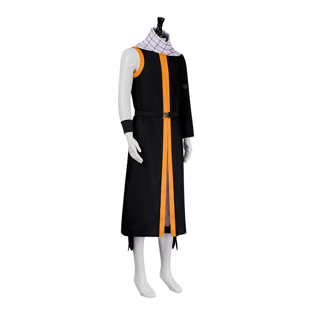 Natsu Dragneel Cosplay Costume With Scarf Whole Set Halloween Costume Black Version