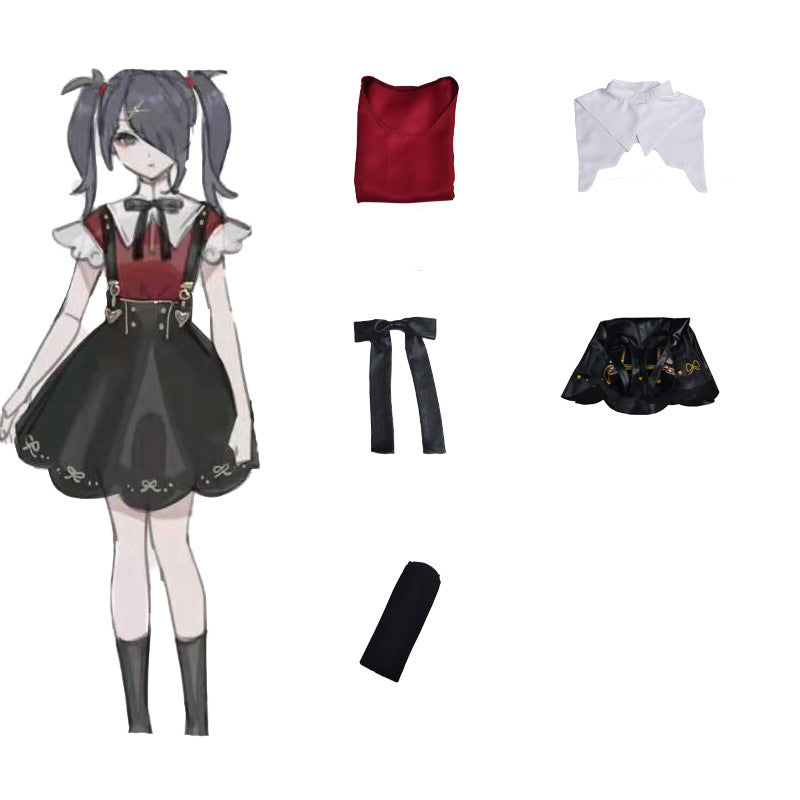 Needy Streamer Overload Needy Girl Overdose Ame-chan Whole Set Costume Dress+Wigs+Shoes Halloween Carnival Outfit Set
