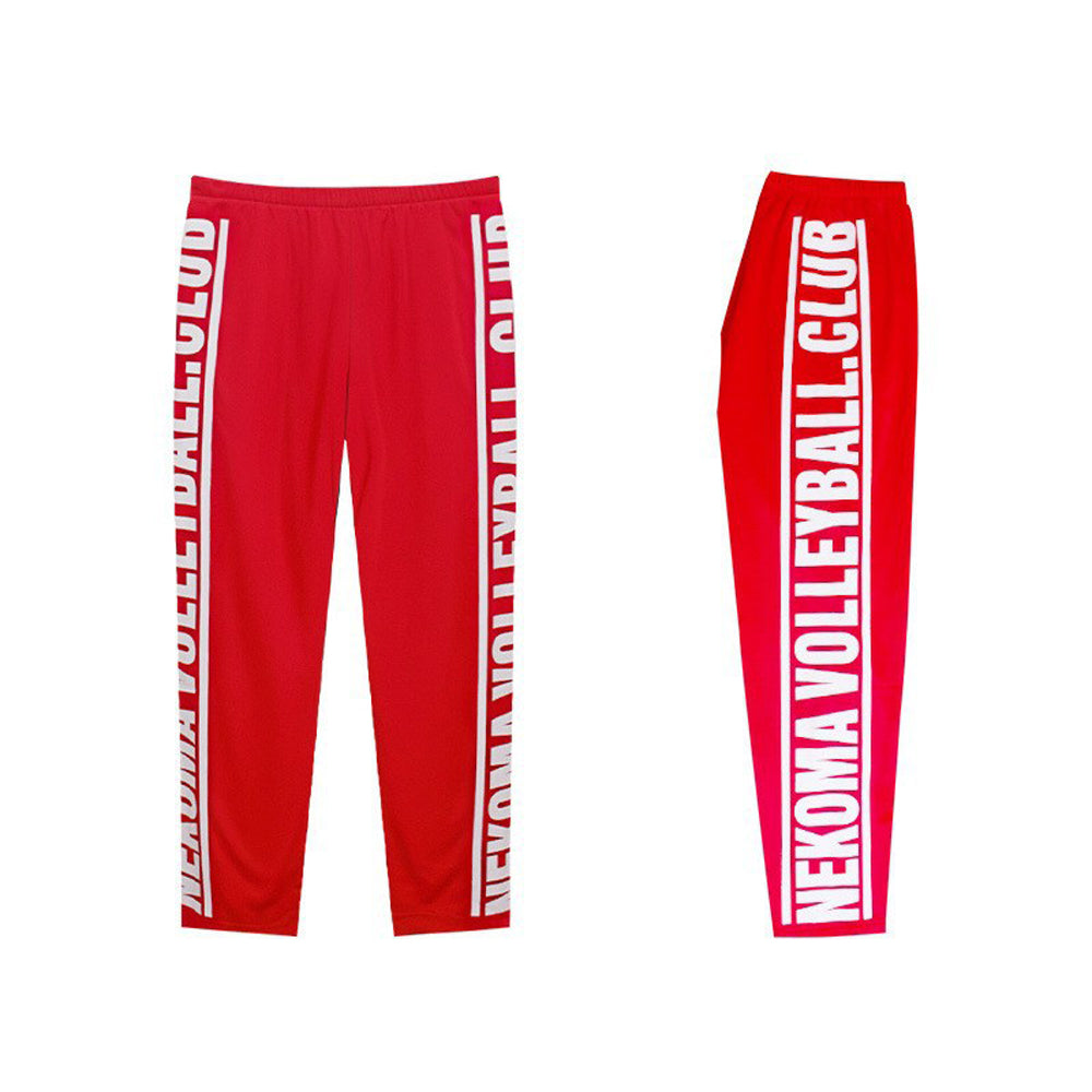 Nekoma Red Uniform Costume Jacket and Pants Set Kenma Kozume Tetsuro Kuroo Halloween Cosplay Outfit