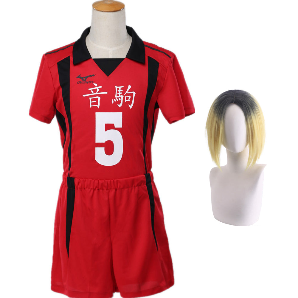 Nekoma Kenma Kozume Uniform Costume+Wigs Sports Suit Halloween Costume Outfit