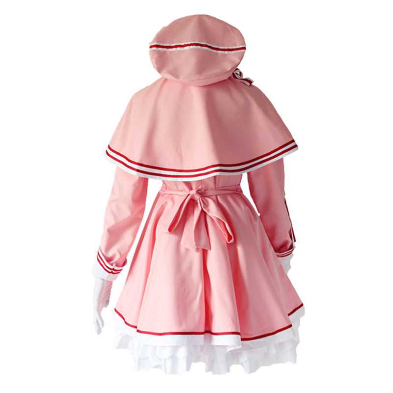 Cardcaptor Sakura: Clear Card Sakura Kinomoto Pink Ribbon Dress Costume Halloween Cosplay Outfit