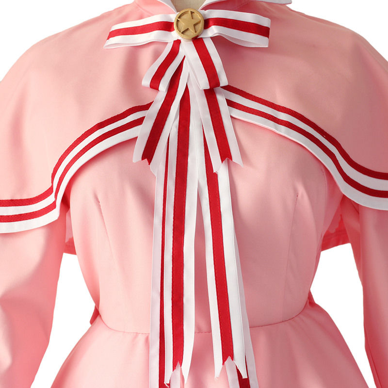 Cardcaptor Sakura: Clear Card Sakura Kinomoto Pink Ribbon Dress Costume Halloween Cosplay Outfit