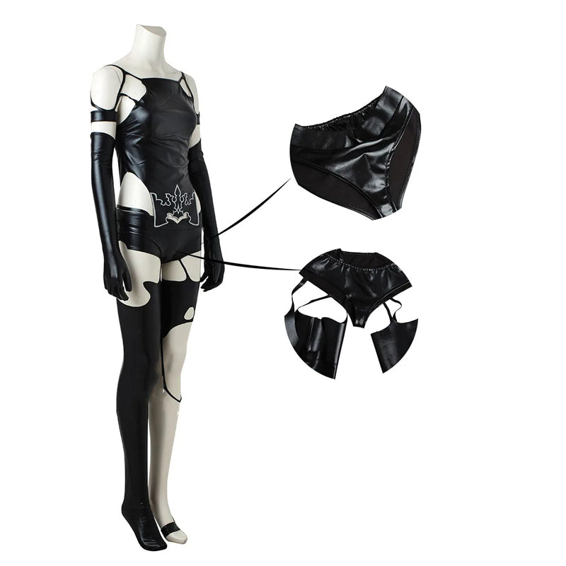 NieR:Automata YoRHa Type A No. 2 A2 Costume With Wigs and Shoes Full Set Halloween Carnival Costume Outfit