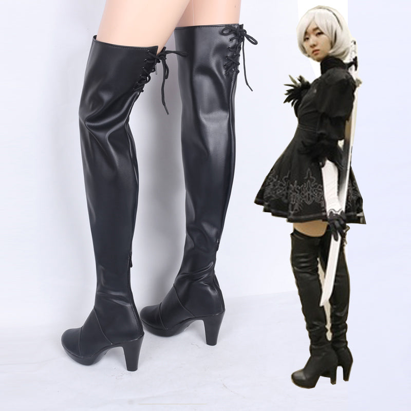 Nier: Automata YoRHa No.2 Type B 2B Cosplay Boots Black Boots