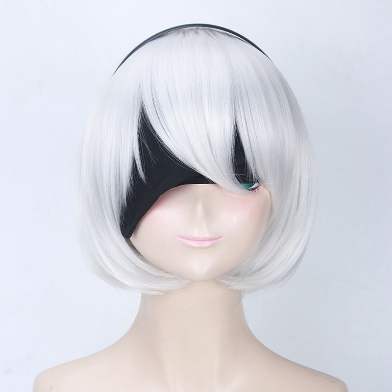 Nier: Automata YoRHa No.2 Type B 2B Cosplay Costume Dress With Wigs Set Halloween Costume