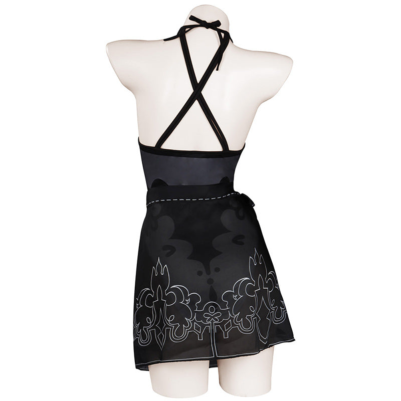 Nier: Automata YoRHa No.2 Type B 2B Summer Cosplay Costume Swimwear Costume Halter Neck Swimwear