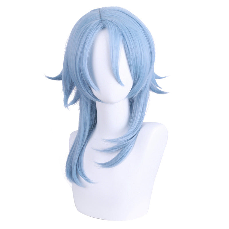 Genshin Impact Kamisato Ayato Cosplay Wigs Blue Wigs Halloween Cosplay Accessories