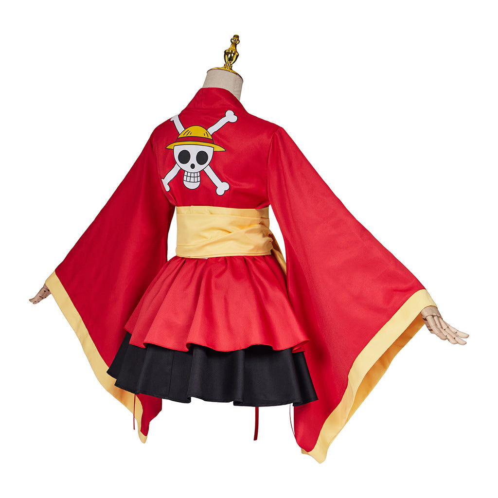 One Piece Luffy Female Dress Costume Lolita Dress Halloween Costume Outfit