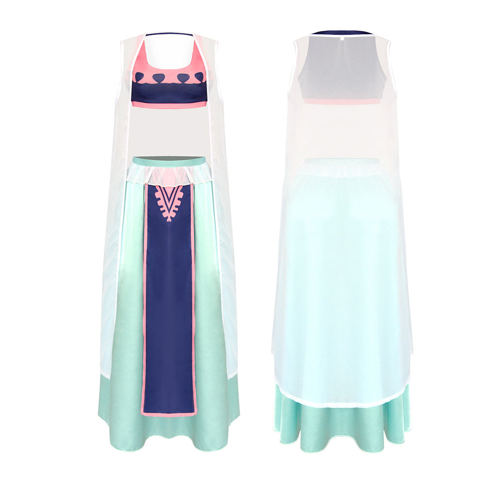 One Piece Nefertari Vivi Costume Dress With Cloak Halloween Cosplay Outfit