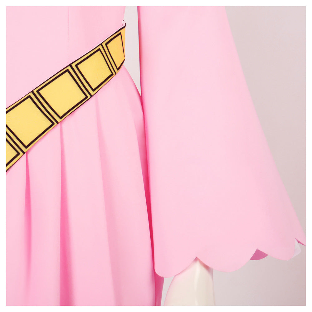 One Piece Nefertari Vivi Pink Dress Costume Outfit With Cloak Halloween Cosplay Costume