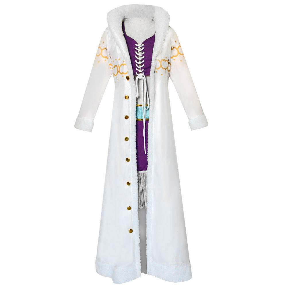 One Piece Robin Arabasta Arc Outfit Costume With Hat Nico Robin Deluxe White Cloak Cosplay Costume Set