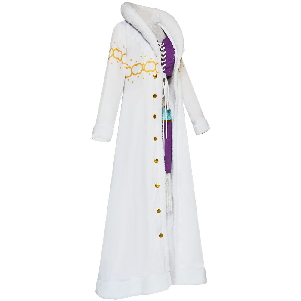 One Piece Robin Arabasta Arc Outfit Costume With Hat Nico Robin Deluxe White Cloak Cosplay Costume Set