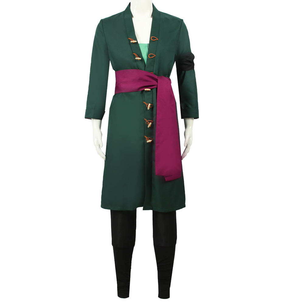 One Piece Roronoa Zoro Costume+Wigs Full Set Halloween Cosplay Outfit