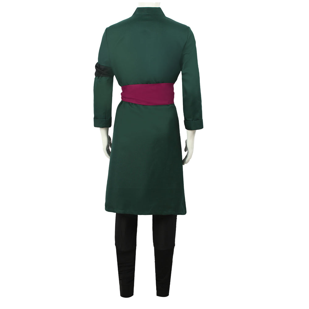 One Piece Roronoa Zoro Costume+Wigs Full Set Halloween Cosplay Outfit