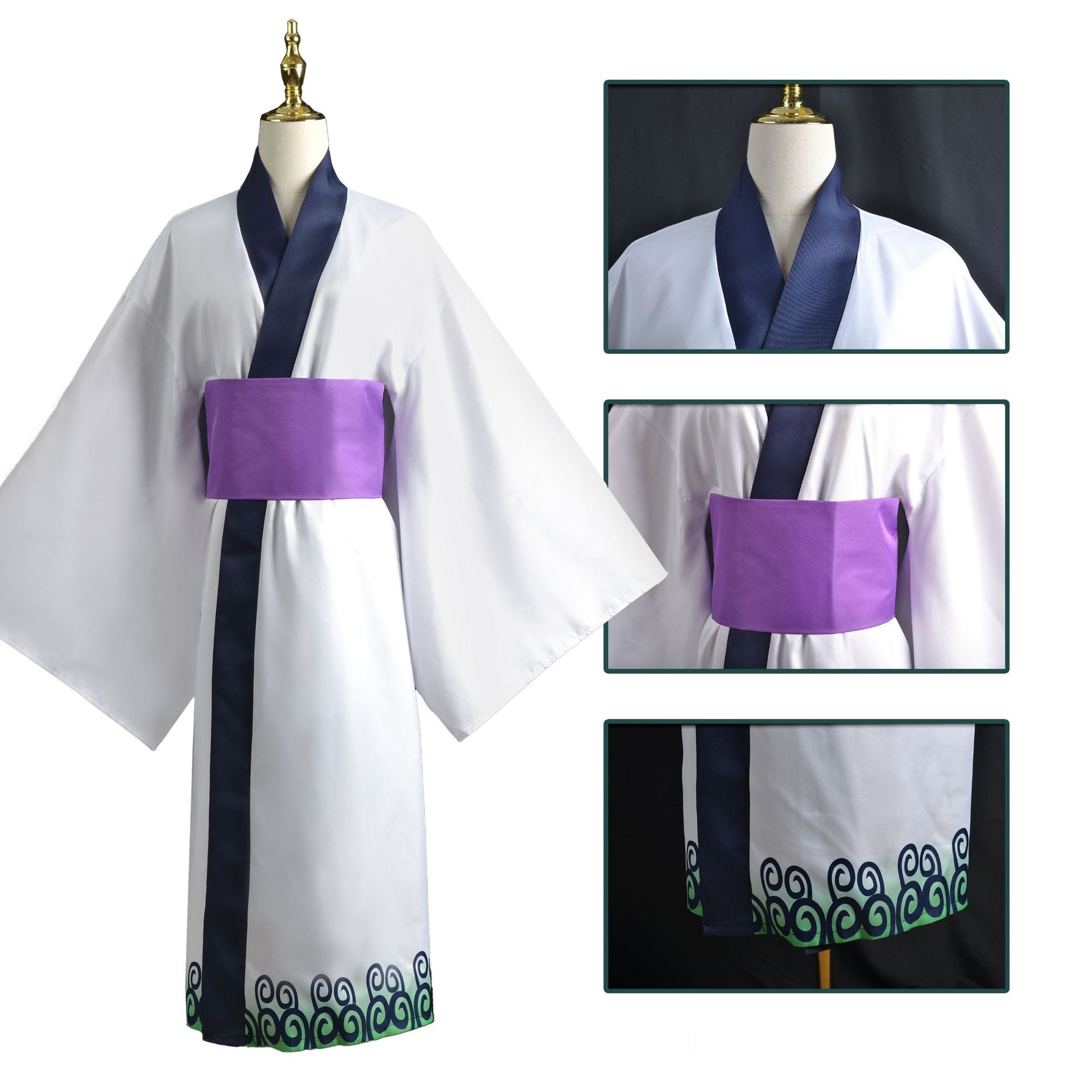 One Piece Wano Country Roronoa Zoro Kimono Robe Costume For Kids and Adults Halloween Carnival Cosplay Outfit