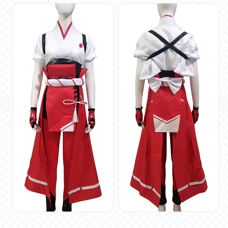 Overwatch 2 Kiriko Kamori Cosplay Costume With Headgear Wigs and Props Halloween Costume  Set