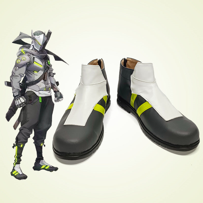 Overwatch Genji Shimada Cosplay Shoes Halloween Costume Accessories