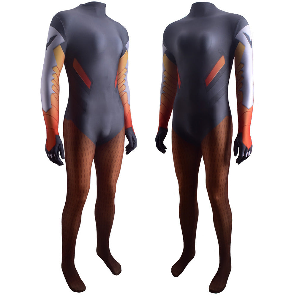 Overwatch Mercy Angela Ziegler Zentai Costume Halloweem Cosplay Jumpsuit Outfit