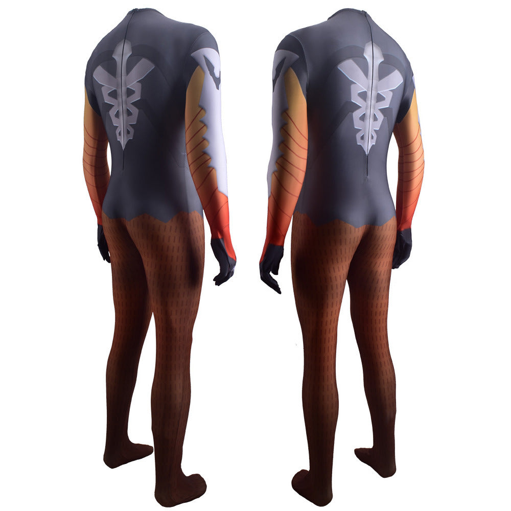 Overwatch Mercy Angela Ziegler Zentai Costume Halloweem Cosplay Jumpsuit Outfit