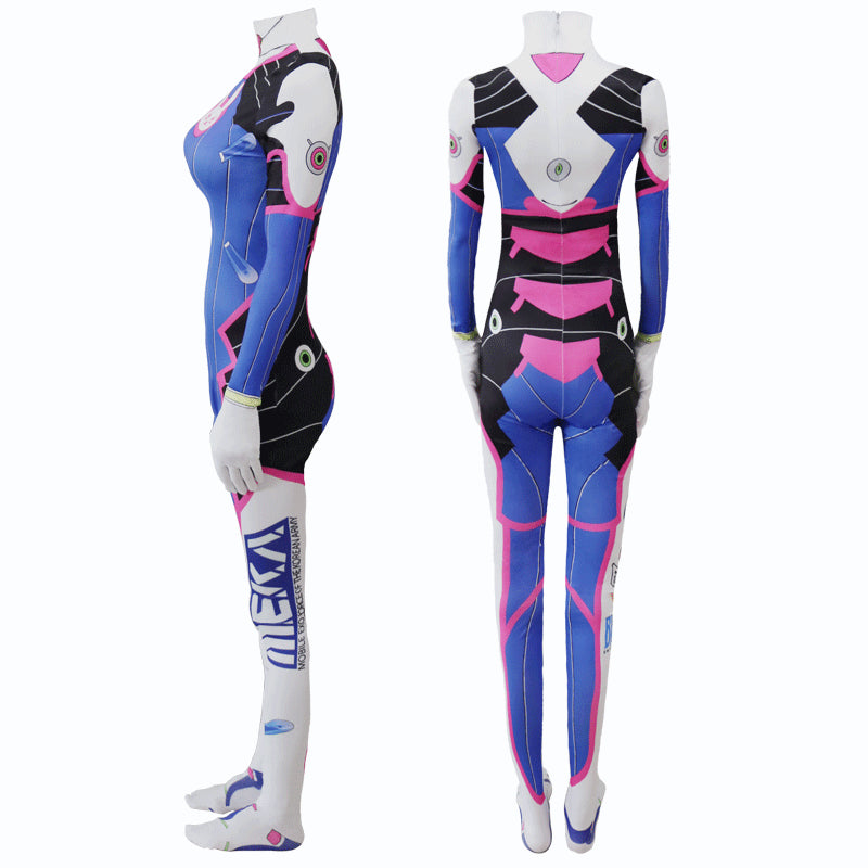 Overwatch D.Va Hana Song Cosplay Costume Jumpsuit Halloween Costume Zentai