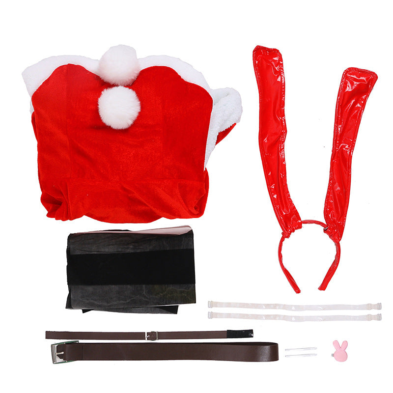 Rascal Does Not Dream of Bunny Girl Senpai Mai Sakurajima Red Christmas Dress Costume Halloween Costume