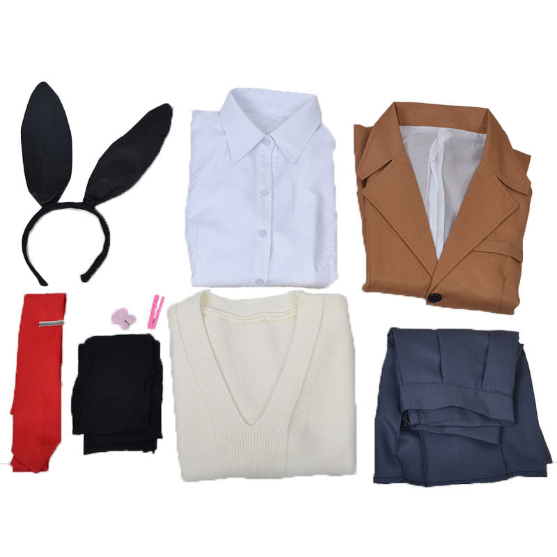 Rascal Does Not Dream of Bunny Girl Senpai Mai Sakurajima Uniform Costume+Wig Whole Set Halloween Costume