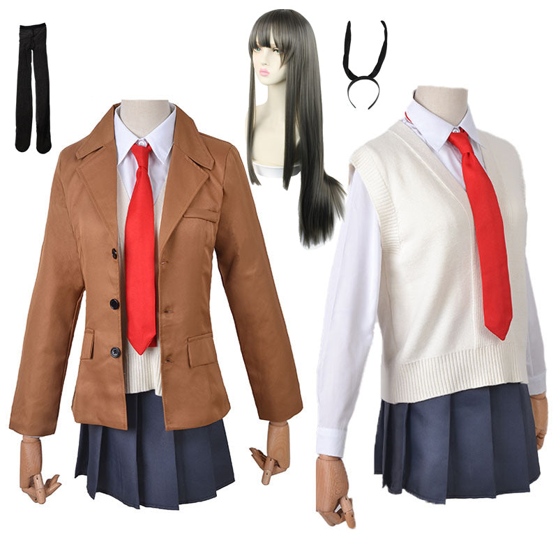 Rascal Does Not Dream of Bunny Girl Senpai Mai Sakurajima Uniform Costume+Wig Whole Set Halloween Costume