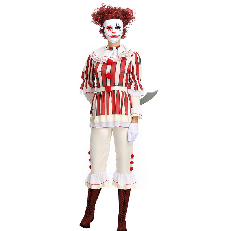Red Women Clown  Cosplay Costume Suit For Halloween Party Performance