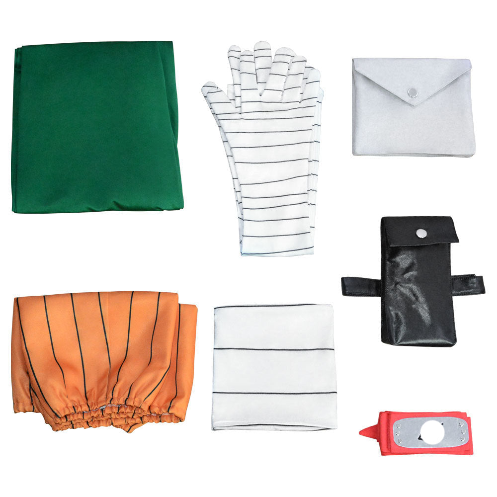 Rock Lee Costume+Wigs+Shoes Full Set Halloween Cosplay Costume Oufit