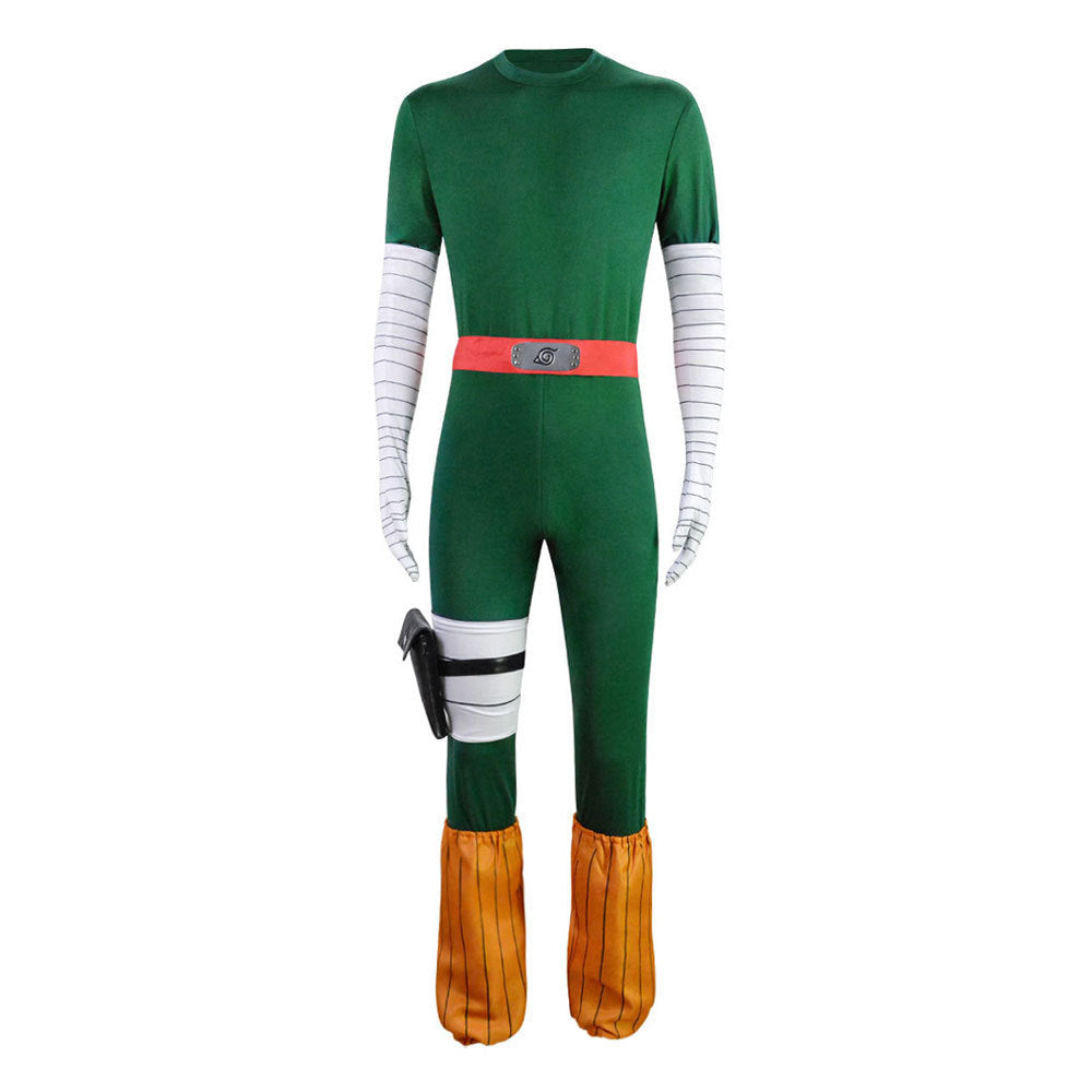 Rock Lee Costume+Wigs+Shoes Full Set Halloween Cosplay Costume Oufit