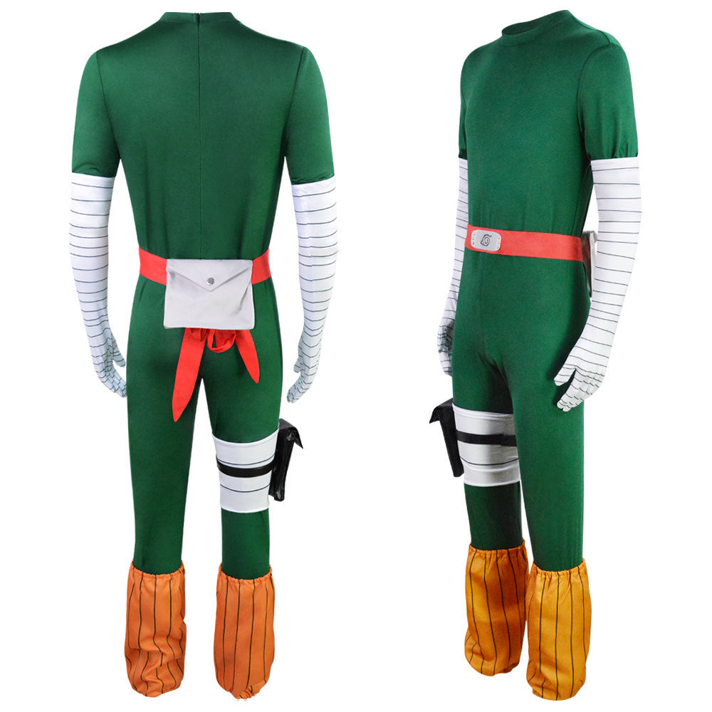 Rock Lee Costume+Wigs+Shoes Full Set Halloween Cosplay Costume Oufit