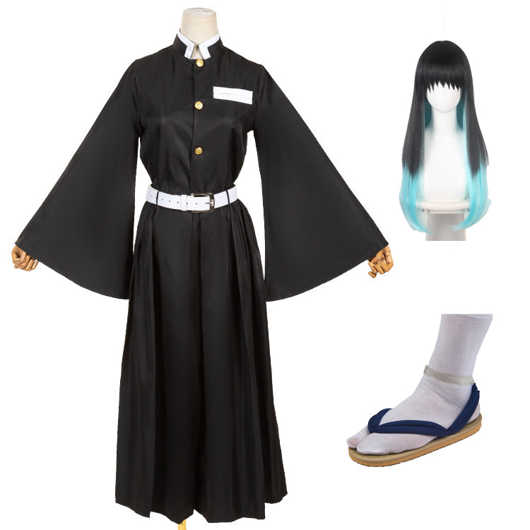 Anime Muichiro Tokito Cosplay Costume+Wigs+Shoes Whole Set Costume Outfit