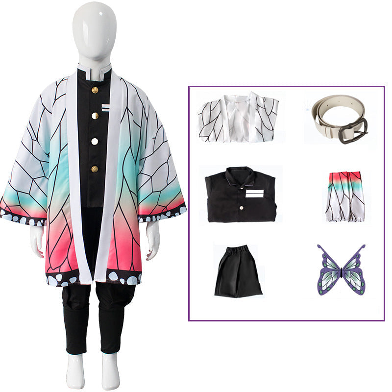 Kids Version Shinobu Kocho Costume Boys Girls Halloween Cosplay Outfit