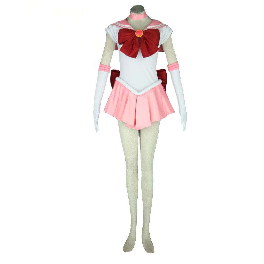 Anime Sailor Moon Sailor Chibi Moon Chibiusa Full Set Costume With Wigs and Boots Halloween Cosplay Outfit Set