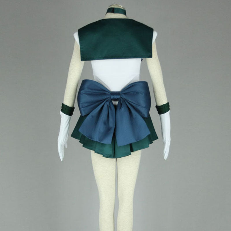 Anime Sailor Moon Michiru Kaiou Sailor Neptune Full Set Cosplay Costume+Wigs+Shoes Set