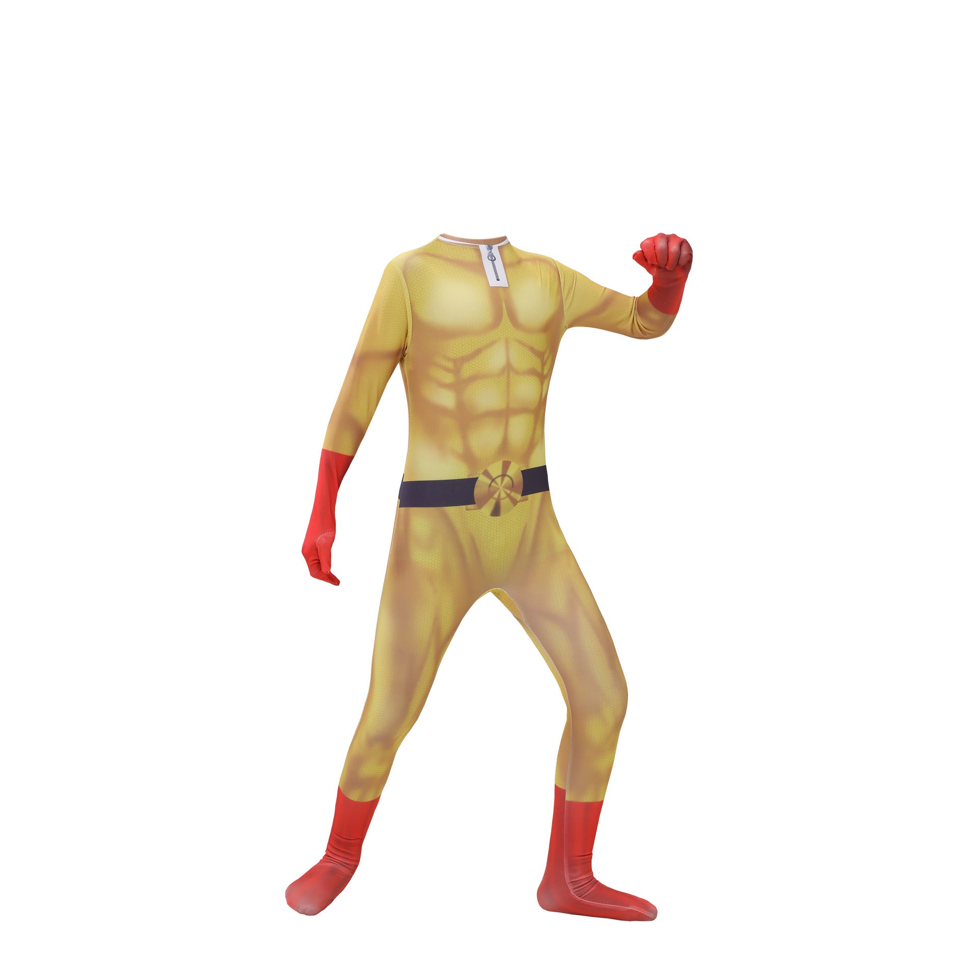 Saitama Zentai Costume+Cloak For Kids and Adults Halloween Saitama Cosplay Jumpsuit