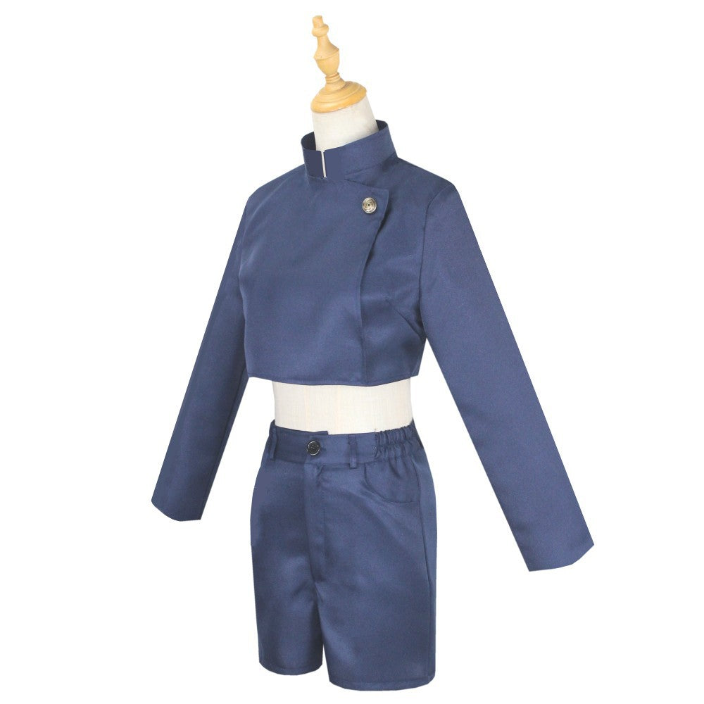 Satoru Gojo Female Version Costume Suit Crop Top and Shorts Halloween Costume Outfit