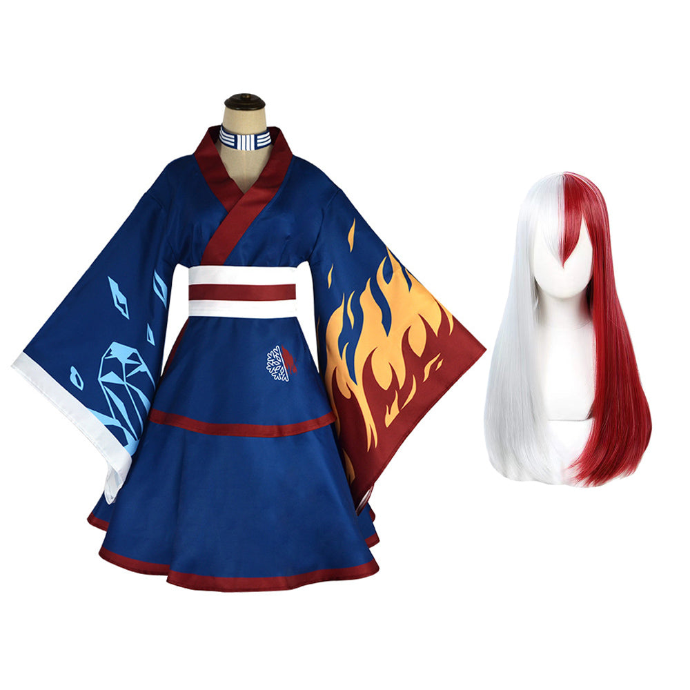 Shoto Todoroki Female Version Lolita Dress Costume Halloween Girls Outfit