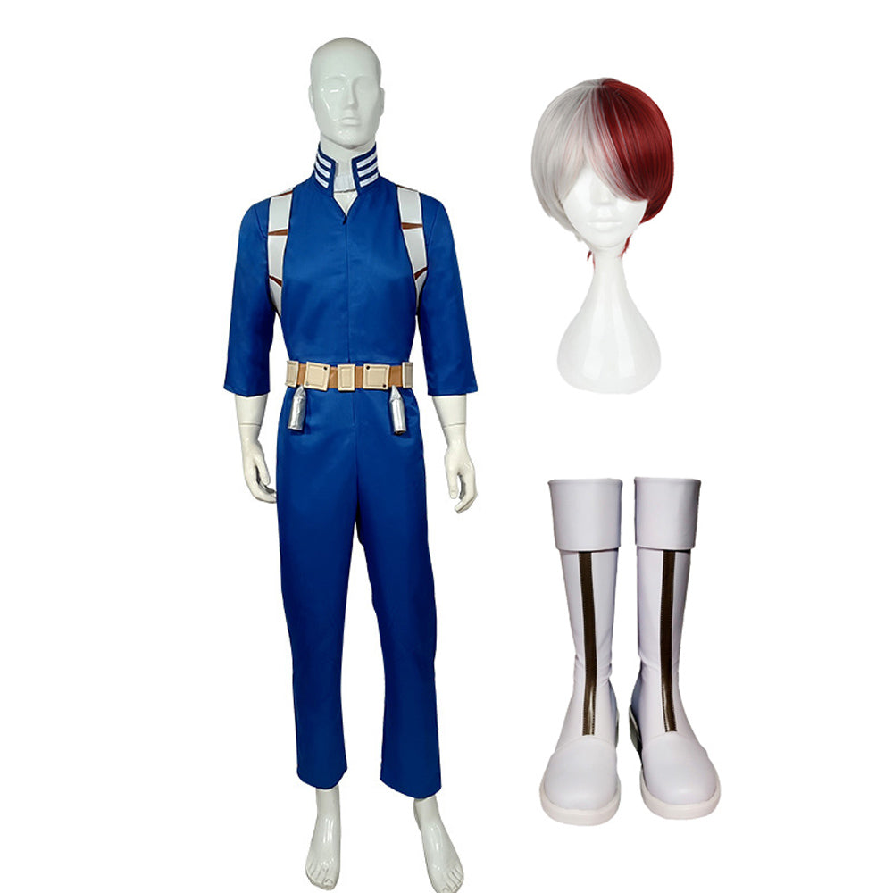 Shoto's Hero Costume +Wigs+Boots  Todoroki Shoto Whole Set Costume Outfit