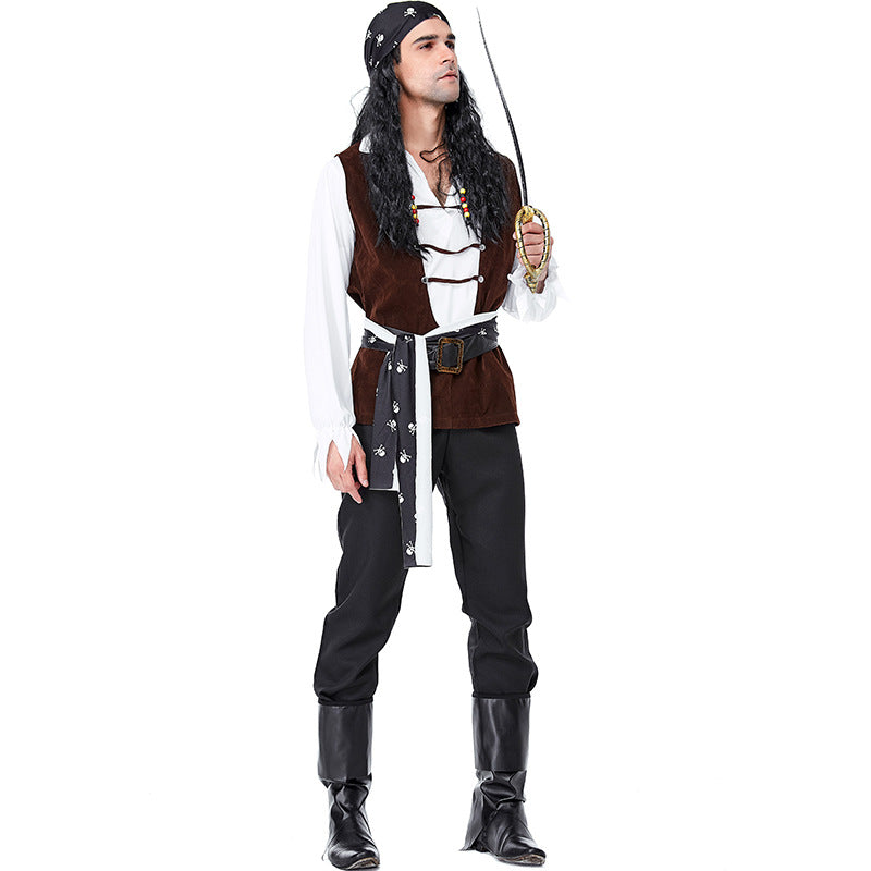 Skeleton Sign Wild Crew Pirate Costume Halloween/Stage Performance/Party