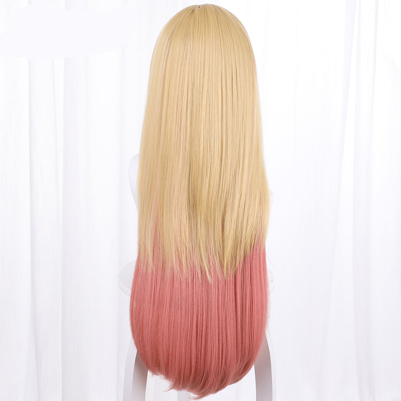 Kitagawa Marin Cosplay Long Wigs Golden and Pink Gradient Wig