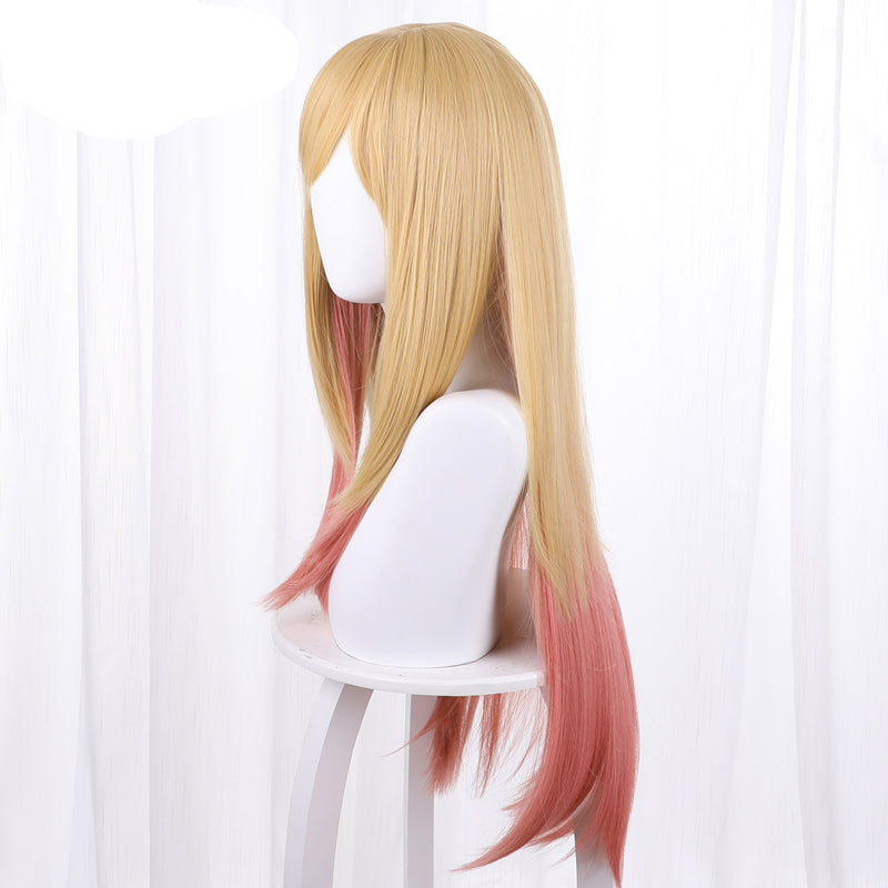 Kitagawa Marin Cosplay Long Wigs Golden and Pink Gradient Wig