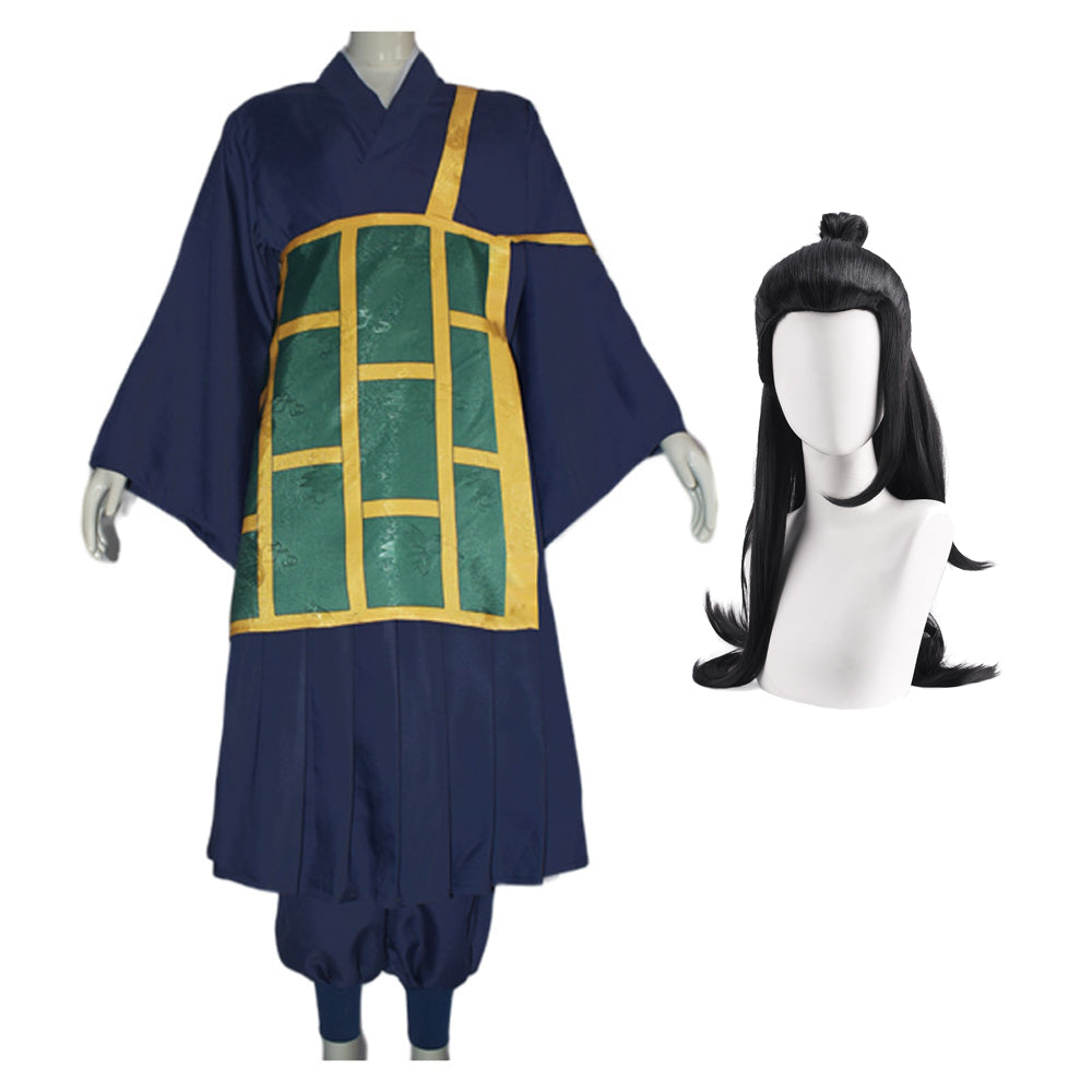 Suguru Geto Buddhist Robes Costume +Wigs Halloween Cosplay Costume Set